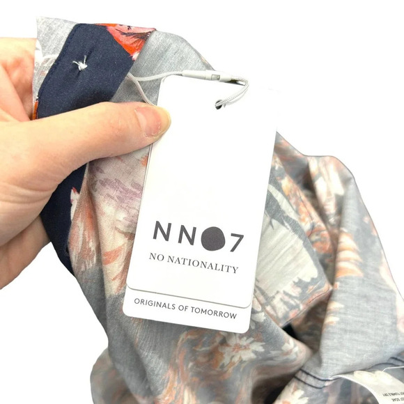 No Nationality Tyrion Short Sleeve Button Down Navy Print 605 Men's Size XL - Picture 8 of 11